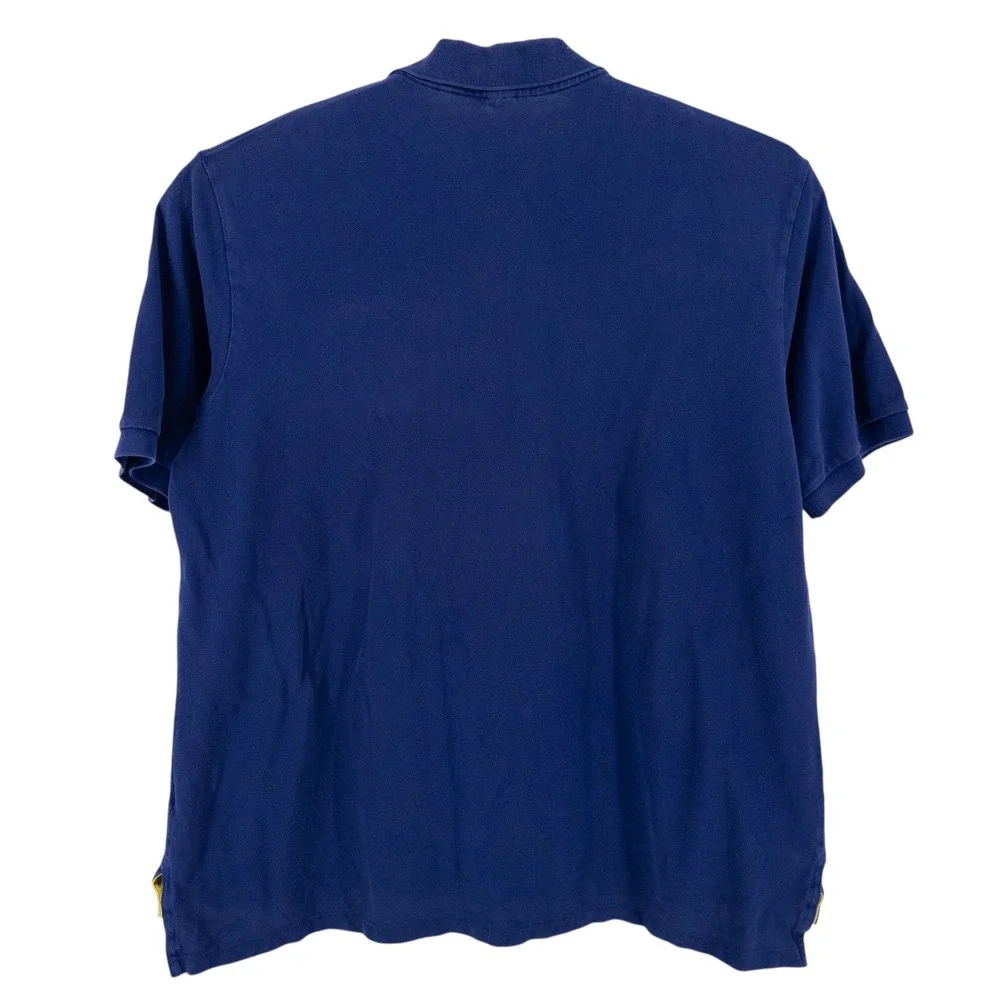 Ralph Lauren Polo Club Navy Blue 1988 Scribble Logo RLPC Vintage Polo Shirt 3XLT